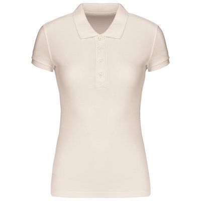 Polo piqué orgánico mujer ajustado Cream M