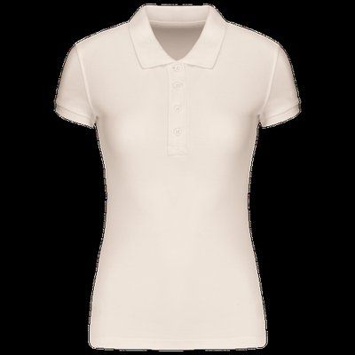 Polo piqué orgánico mujer ajustado Cream XXL