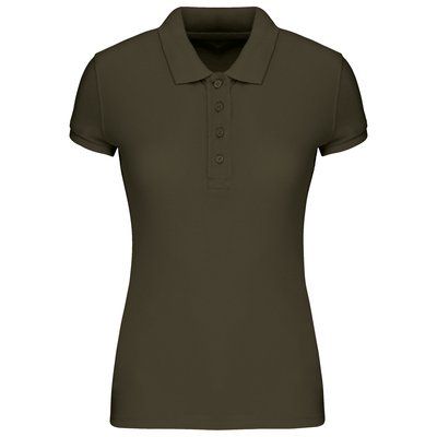 Polo piqué orgánico mujer ajustado Mossy Green XS