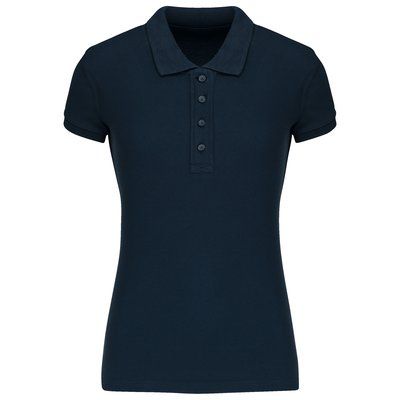 Polo piqué orgánico mujer ajustado Navy S