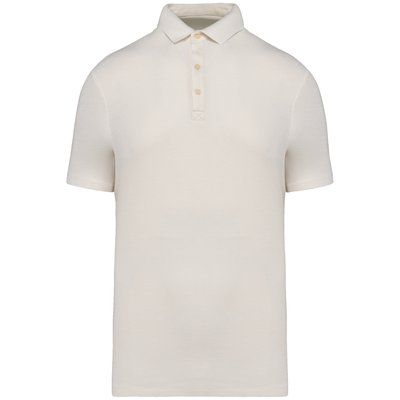 Polo de punto gofrado hombre Beige / Blanco S