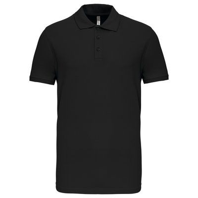 Polo de punto piqué manga corta Black 3XL