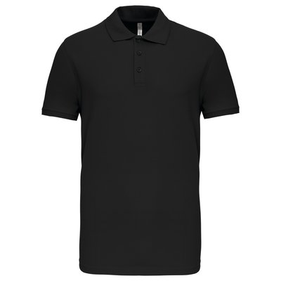 Polo de punto piqué manga corta Negro 3XL