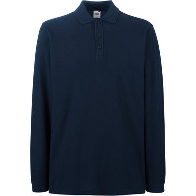 Polo punto piqué manga larga Deep Navy XL