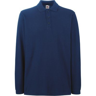 Polo punto piqué manga larga Navy M