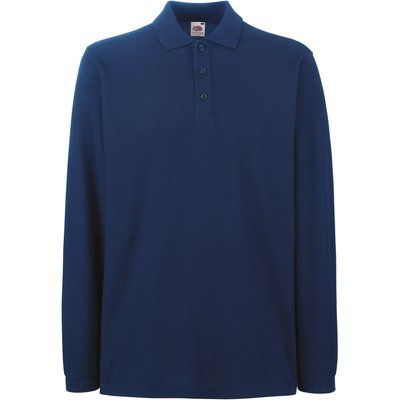 Polo punto piqué manga larga Navy XL