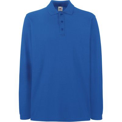 Polo punto piqué manga larga Royal Blue XXL