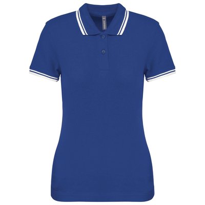 Polo a rayas mujer manga corta Azul S