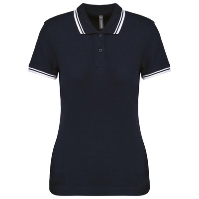 Polo a rayas mujer manga corta Azul XXL