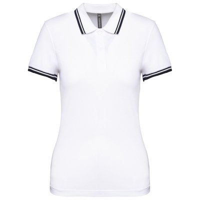 Polo a rayas mujer manga corta Blanco XS