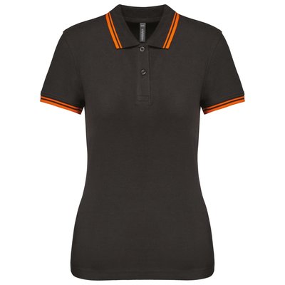 Polo a rayas mujer manga corta Gris XL