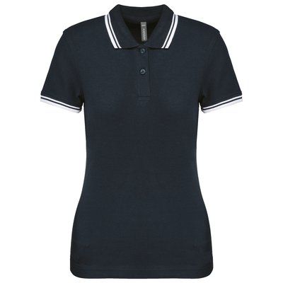 Polo a rayas mujer manga corta Navy / White XL