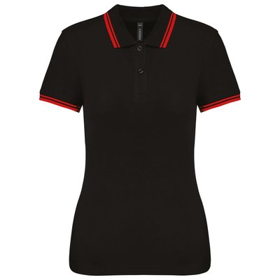 Polo a rayas mujer manga corta Negro S