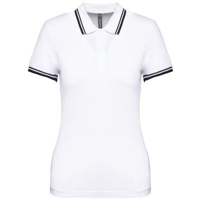 Polo a rayas mujer manga corta White / Navy M