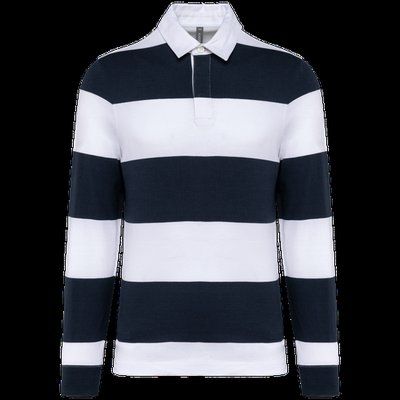 Polo a rayas unisex Manga Larga Navy / White Stripes S