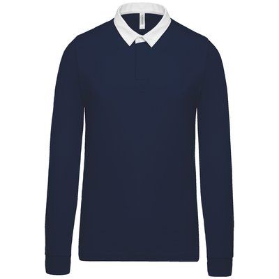 Polo Rugby 100% Algodón Peinado Navy / White 5XL