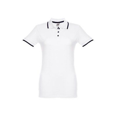 Polo slim fit mujer bicolor Blanco L