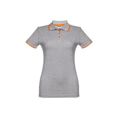 Polo slim fit para mujer Gris claro matizado L