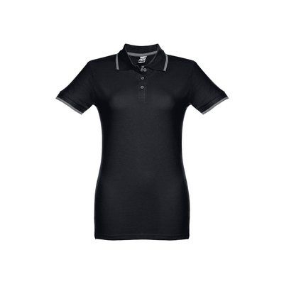 Polo slim fit para mujer Negro L