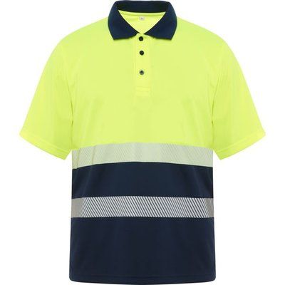 Polo técnico de alta visibilidad MARINO/AMARILLO FLUOR 2XL