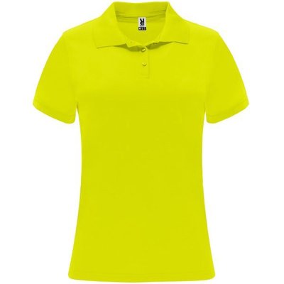 Polo técnico de manga corta para mujer Amarillo Fluor L