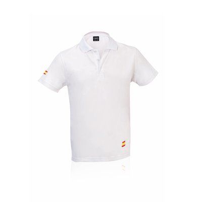 Polo Transpirable con Bandera Blanco S