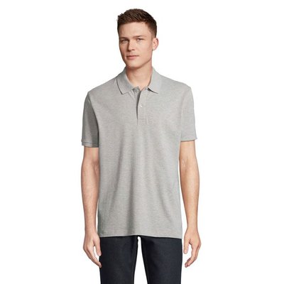 Polo Unisex de Algodón Orgánico Gris Melange 2 4XL