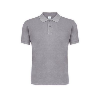 Polo Unisex de Algodón Peinado con Efecto Gri XL