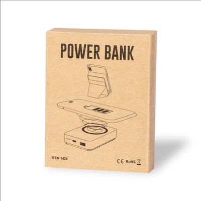 Power Bank bambú 5000mAh con soporte