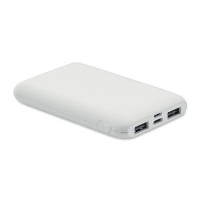 Powerbank de 5000 mAh en ABS reciclado Blanco