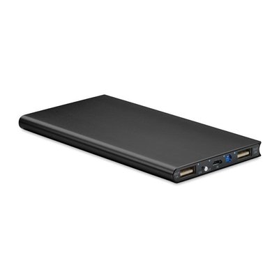 Powerbank aluminio micro USB de 8000 mAh Negro