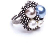 Producto Anillo Ajustable Metal con Perlas Sintéticas