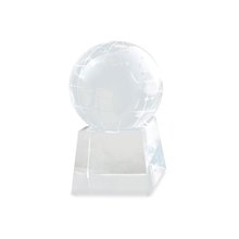 Producto Bola de Cristal con Mundo Tallado y Base