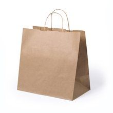 Producto Bolsa de papel reciclable con asas cortas y fuelle 30 x 29 cm