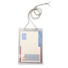 Producto Identificador Rígido Transparente con Cordón Gris