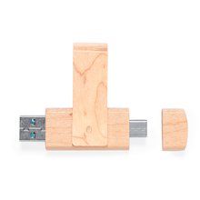 Producto Memoria USB 16GB con clip giratorio de madera