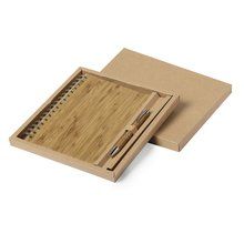 Producto Set ecológico de libreta y bolígrafo de bambú 22,5x21,5 cm