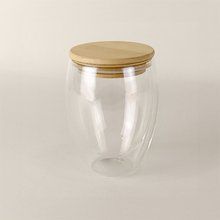 Producto Vaso Doble Pared Borosilicato Tapa Bambú