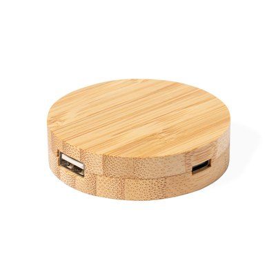 Producto Hub Redondo Bambú Puertos USB 2.0