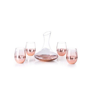 Producto Set Vino con Decantador en Cristal Rosado