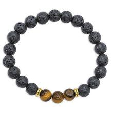 Pulsera de Piedra Natural Volcánica/Ojo de Tigre