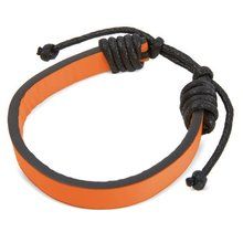 Pulsera Polipiel Doble Nudo Ajustable Naranja