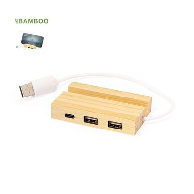 Puerto USB de bambú