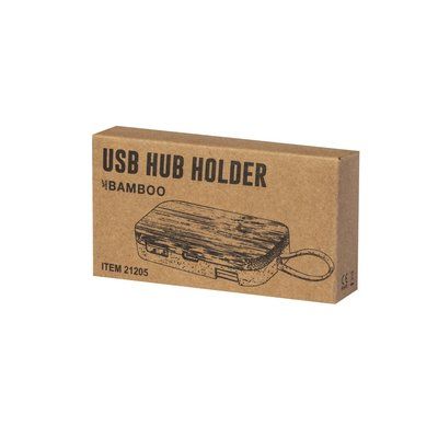 Puerto USB soporte móvil bambú dual 3 puertos