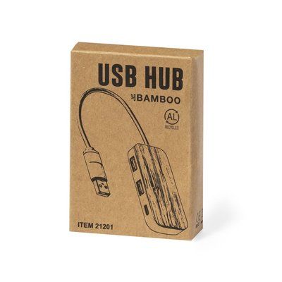 Puerto USB con Tipo C Aluminio y Bambú