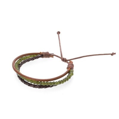 Pulsera de cuero marrón claro