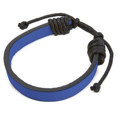 Pulsera Polipiel Doble Nudo Ajustable Azul Royal