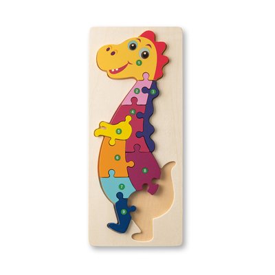 Puzzle Dinosaurio Numerado en Madera Pino