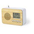 Reloj y radio con 5 funciones y frontal de bambú Reloj radio con frontal de bambú