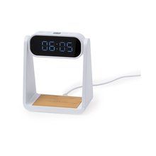 Reloj Alarma, Carga Qi, Lámpara 6 LEDs Blanco